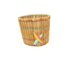 Beach House Decor Tiki Bar  Wicker Ratton Basket Surfboard